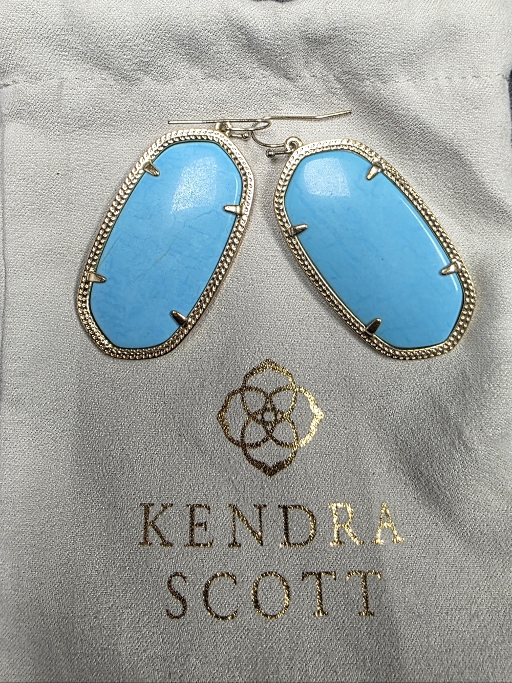 Kendra Scott Turquoise Elle Earrings 14k Gold